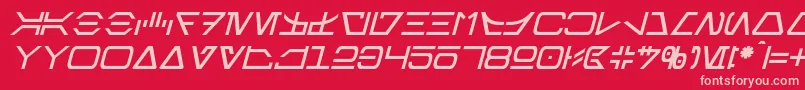 AurebeshItalic Font – Pink Fonts on Red Background