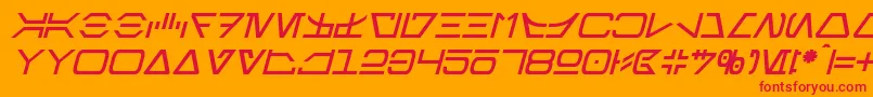 AurebeshItalic Font – Red Fonts on Orange Background