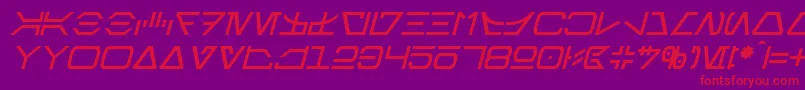AurebeshItalic Font – Red Fonts on Purple Background
