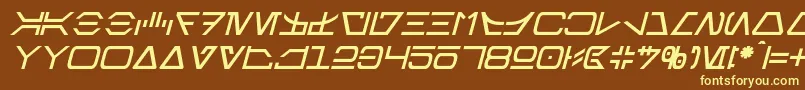 AurebeshItalic Font – Yellow Fonts on Brown Background