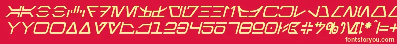 Шрифт AurebeshItalic – жёлтые шрифты на красном фоне