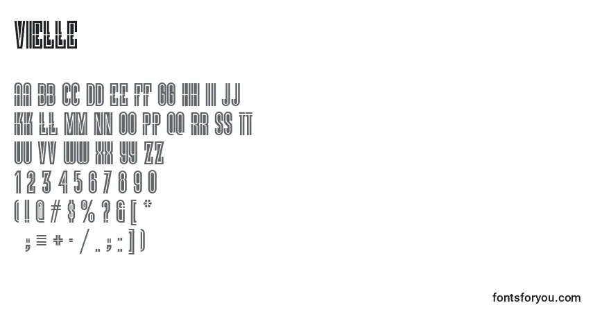 Schriftart Vielle – Alphabet, Zahlen, spezielle Symbole