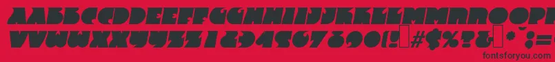 F820DecoBolditalic Font – Black Fonts on Red Background