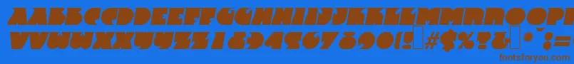 Шрифт F820DecoBolditalic – коричневые шрифты на синем фоне