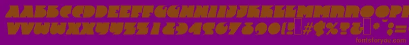 フォントF820DecoBolditalic – 紫色の背景に茶色のフォント