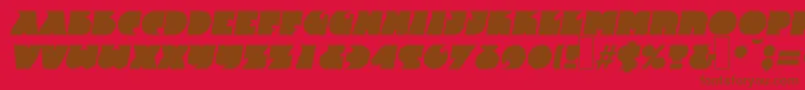 フォントF820DecoBolditalic – 赤い背景に茶色の文字