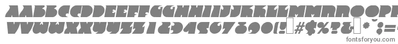 F820DecoBolditalic-fontti – harmaat kirjasimet valkoisella taustalla