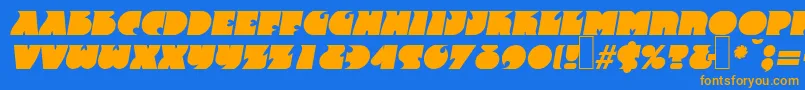 F820DecoBolditalic Font – Orange Fonts on Blue Background