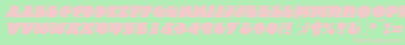 F820DecoBolditalic-fontti – vaaleanpunaiset fontit vihreällä taustalla