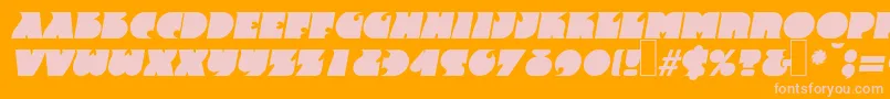 F820DecoBolditalic-Schriftart – Rosa Schriften auf orangefarbenem Hintergrund