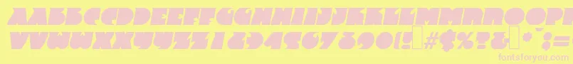 Czcionka F820DecoBolditalic – różowe czcionki na żółtym tle
