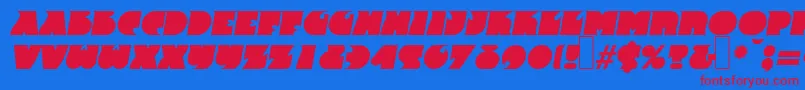 フォントF820DecoBolditalic – 赤い文字の青い背景