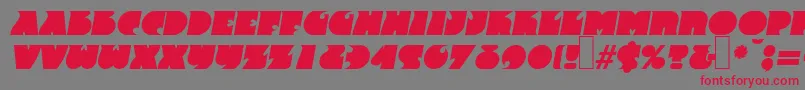 フォントF820DecoBolditalic – 赤い文字の灰色の背景