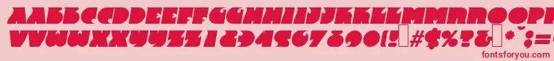 フォントF820DecoBolditalic – ピンクの背景に赤い文字