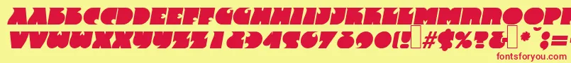 F820DecoBolditalic Font – Red Fonts on Yellow Background