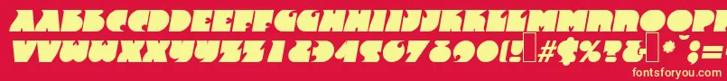 F820DecoBolditalic Font – Yellow Fonts on Red Background