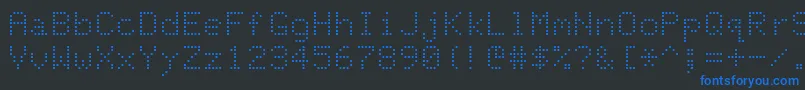 フォントDotMatrixNormal – 黒い背景に青い文字