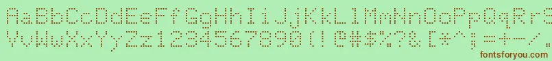 Шрифт DotMatrixNormal – коричневые шрифты на зелёном фоне
