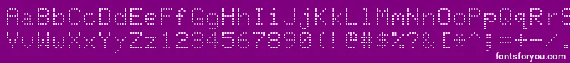 DotMatrixNormal Font – White Fonts on Purple Background