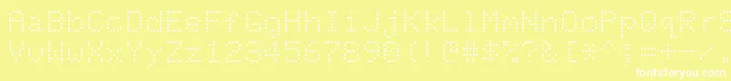 DotMatrixNormal Font – White Fonts on Yellow Background