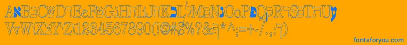 Eretz Font – Blue Fonts on Orange Background