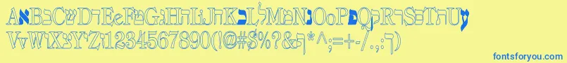Eretz Font – Blue Fonts on Yellow Background