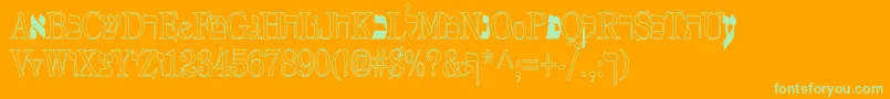 Eretz Font – Green Fonts on Orange Background