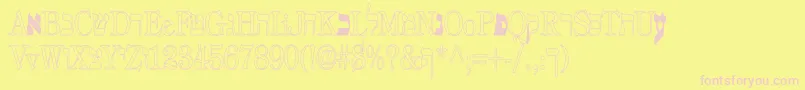 Eretz Font – Pink Fonts on Yellow Background