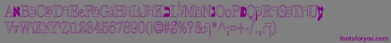 Eretz-Schriftart – Violette Schriften auf grauem Hintergrund