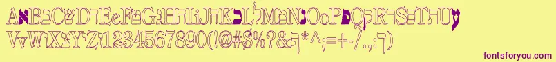 Eretz Font – Purple Fonts on Yellow Background