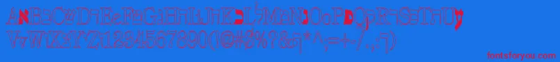 フォントEretz – 赤い文字の青い背景