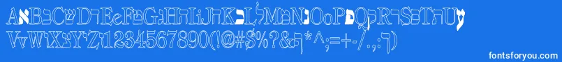 フォントEretz – 青い背景に白い文字