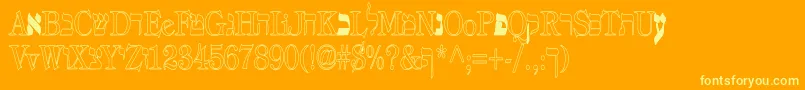 Eretz-fontti – keltaiset fontit oranssilla taustalla