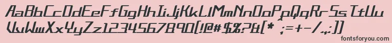 AlternationItalic-fontti – mustat fontit vaaleanpunaisella taustalla
