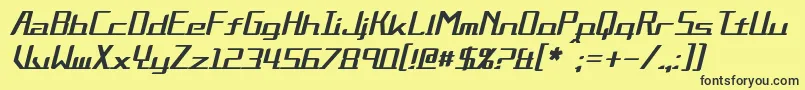 AlternationItalic-fontti – mustat fontit keltaisella taustalla