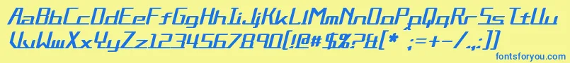 AlternationItalic-fontti – siniset fontit keltaisella taustalla