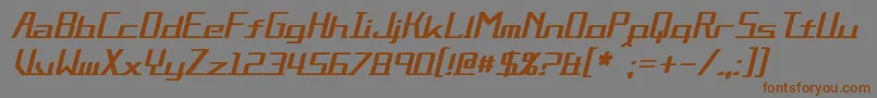フォントAlternationItalic – 茶色の文字が灰色の背景にあります。