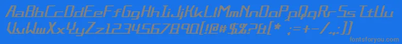 AlternationItalic-Schriftart – Graue Schriften auf blauem Hintergrund