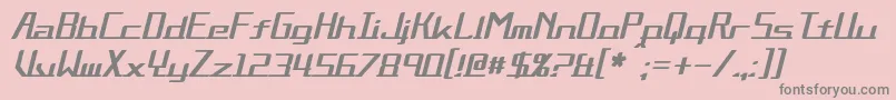 AlternationItalic-fontti – harmaat kirjasimet vaaleanpunaisella taustalla