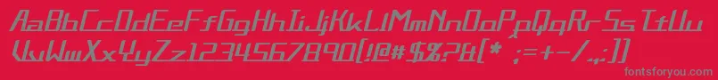 AlternationItalic-fontti – harmaat kirjasimet punaisella taustalla