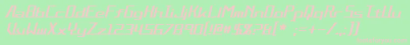 AlternationItalic-fontti – vaaleanpunaiset fontit vihreällä taustalla
