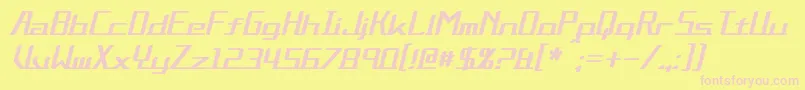 Fonte AlternationItalic – fontes rosa em um fundo amarelo