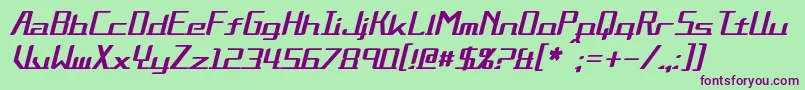 AlternationItalic Font – Purple Fonts on Green Background