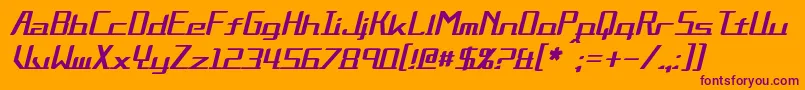 フォントAlternationItalic – オレンジの背景に紫のフォント