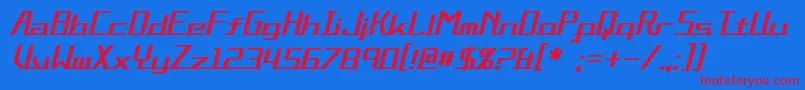 フォントAlternationItalic – 赤い文字の青い背景