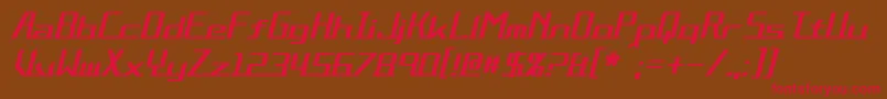 AlternationItalic-fontti – punaiset fontit ruskealla taustalla