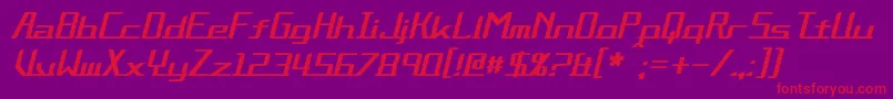 AlternationItalic-fontti – punaiset fontit violetilla taustalla
