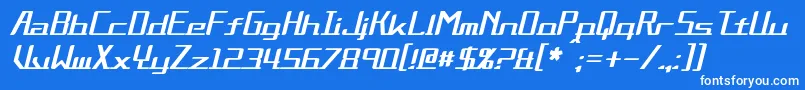 AlternationItalic-fontti – valkoiset fontit sinisellä taustalla