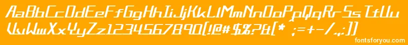 AlternationItalic-fontti – valkoiset fontit oranssilla taustalla