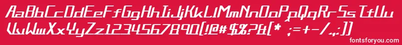 フォントAlternationItalic – 赤い背景に白い文字